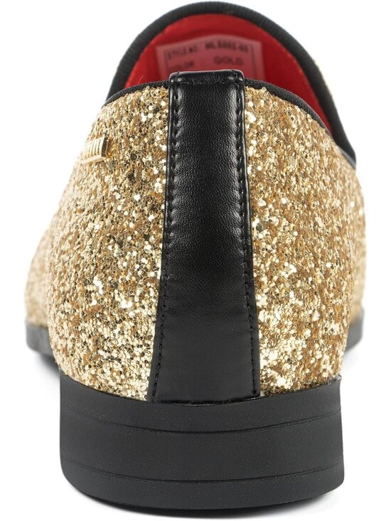 UUBARIS Men\'s Glitter Gold Elegant Tuxedo Loafers Slip on Dress Formal Shoes main image 5